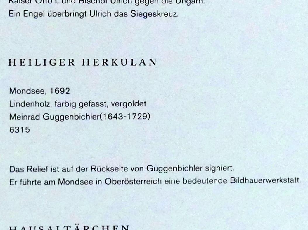 Johann Meinrad Guggenbichler (1685–1704), Heiliger Herkulan, Augsburg, Maximilianmuseum, Sammlung Röhrer, 1692, Bild 2/2