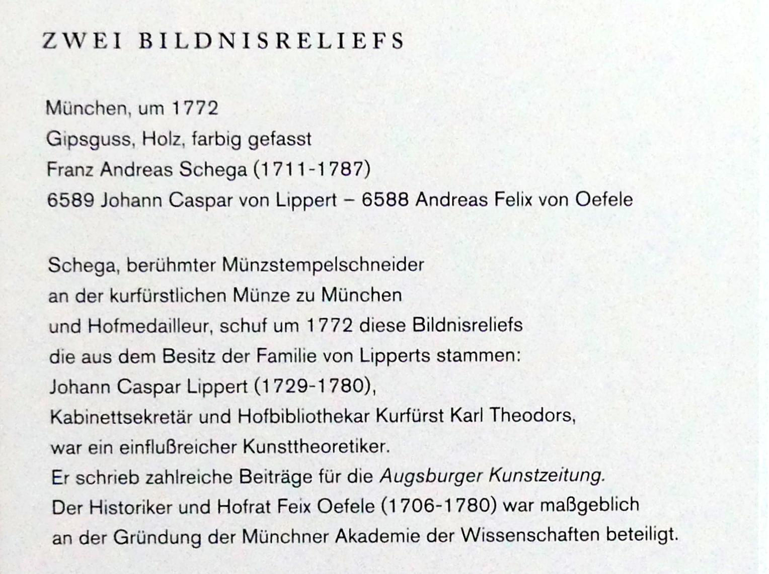 Franz Andreas Schega (1772), Zwei Bildnisreliefs, Augsburg, Maximilianmuseum, Sammlung Röhrer, um 1772, Bild 3/3
