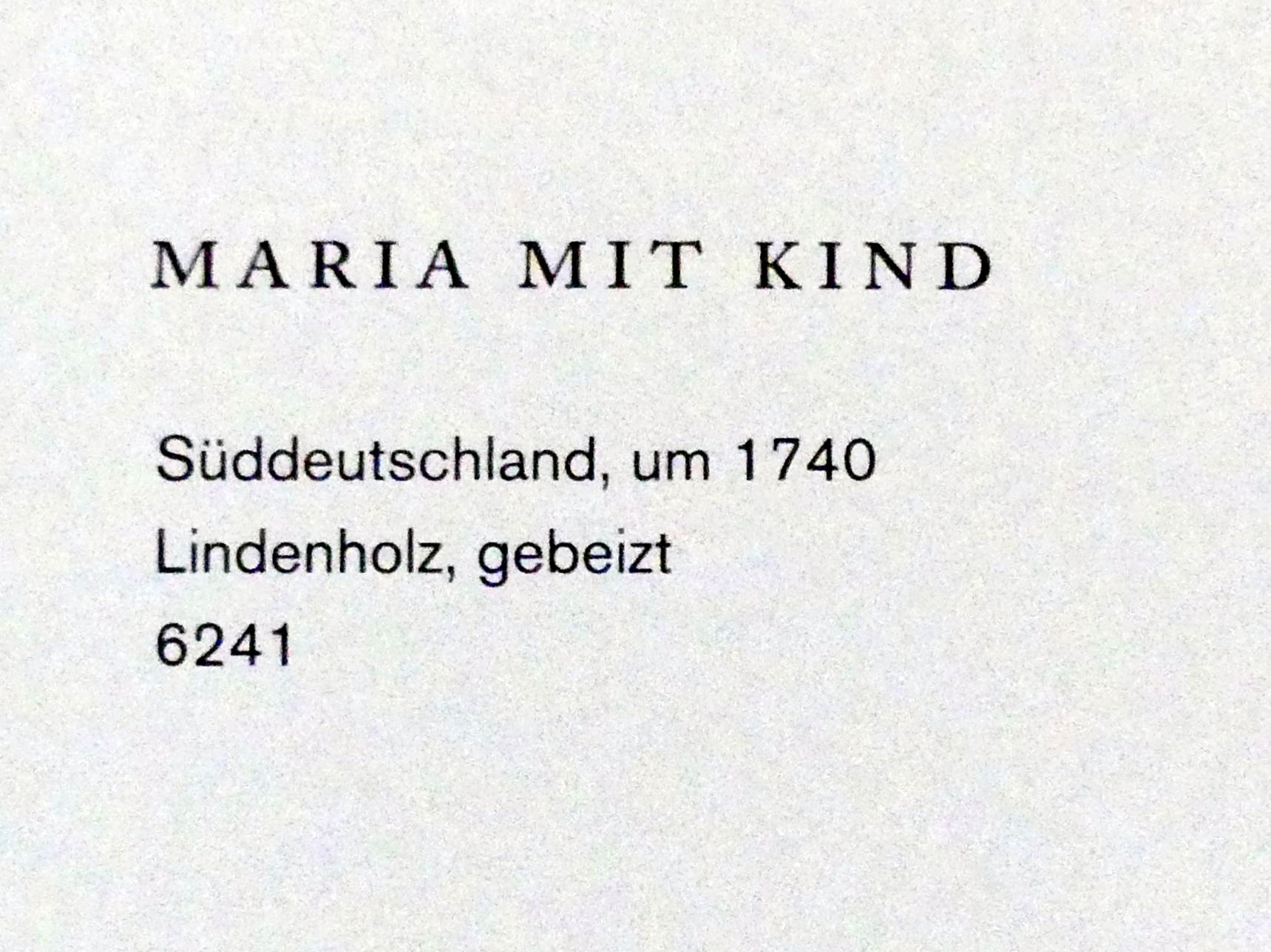 Maria mit Kind, Augsburg, Maximilianmuseum, Sammlung Röhrer, um 1740, Bild 5/5