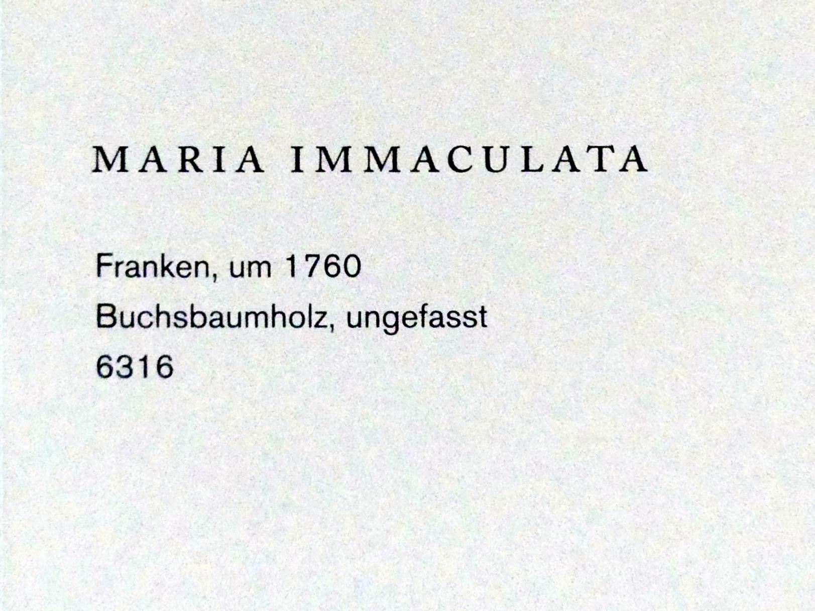Maria Immaculata, Augsburg, Maximilianmuseum, Sammlung Röhrer, um 1760, Bild 2/2