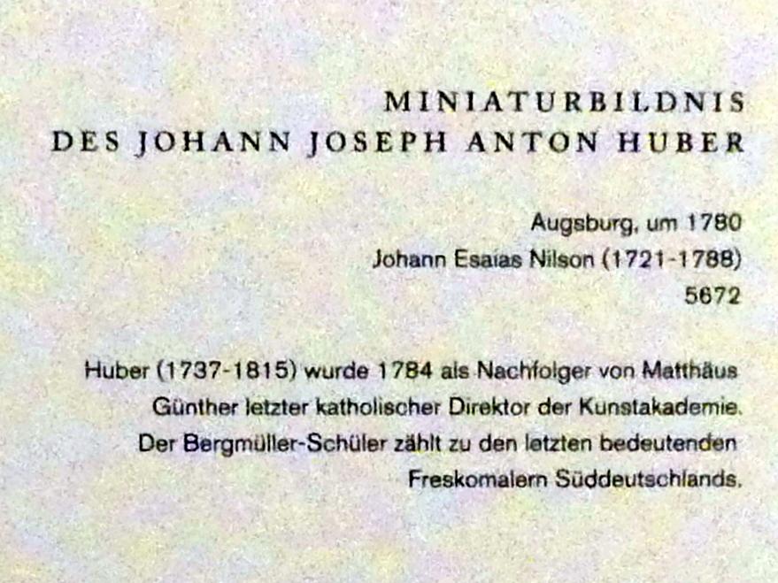 Johannes Esaias Nilson (1755–1780), Miniaturbildnis des Johann Joseph Anton Huber, Augsburg, Maximilianmuseum, Kunstakademie Augsburg, um 1780, Bild 2/2