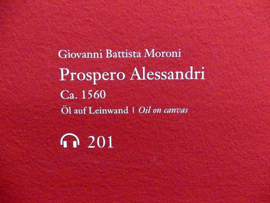 Giovanni Battista Moroni (1554–1565), Prospero Alessandri, Wien, Albertina, Ausstellung "Die fürstliche Sammlung Liechtenstein" vom 16.02.-10.06.2019, um 1560, Bild 2/3