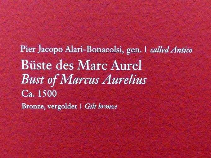 Pier Jacopo Alari Bonacolsi (Antico) (1480–1520), Büste des Marc Aurel, Wien, Albertina, Ausstellung "Die fürstliche Sammlung Liechtenstein" vom 16.02.-10.06.2019, um 1500, Bild 4/5