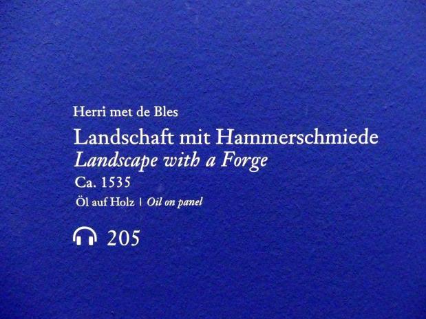 Herri met de Bles (1535–1550), Landschaft mit Hammerschmiede, Wien, Albertina, Ausstellung "Die fürstliche Sammlung Liechtenstein" vom 16.02.-10.06.2019, um 1535, Bild 2/3