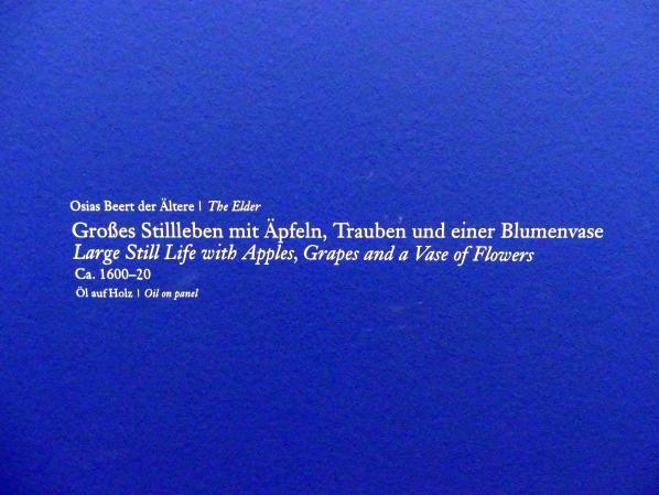Osias Beert (1608–1615), Großes Stillleben mit Äpfeln, Trauben und einer Blumenvase, Wien, Albertina, Ausstellung "Die fürstliche Sammlung Liechtenstein" vom 16.02.-10.06.2019, um 1600–1620, Bild 2/3