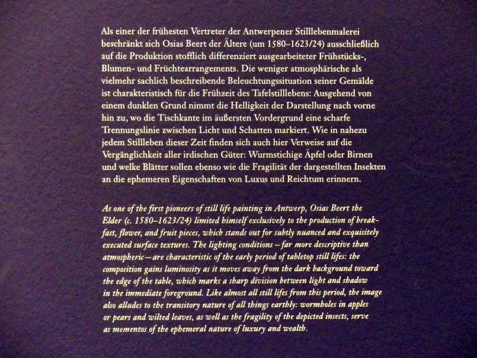 Osias Beert (1608–1615), Großes Stillleben mit Äpfeln, Trauben und einer Blumenvase, Wien, Albertina, Ausstellung "Die fürstliche Sammlung Liechtenstein" vom 16.02.-10.06.2019, um 1600–1620, Bild 3/3