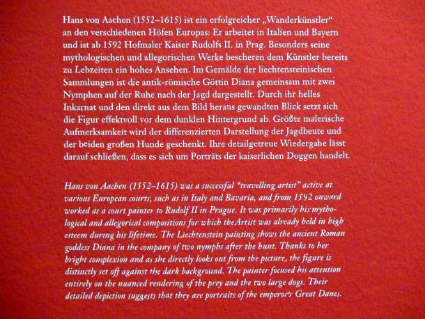 Hans von Aachen (1574–1615), Diana und ihre Nymphen bei der Rast nach der Jagd, Wien, Albertina, Ausstellung "Die fürstliche Sammlung Liechtenstein" vom 16.02.-10.06.2019, um 1602, Bild 3/3