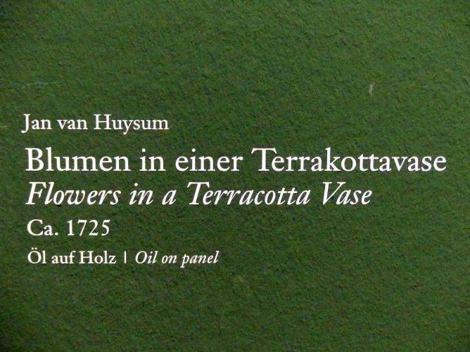Jan van Huysum (1705–1749), Blumen in einer Terrakottavase, Wien, Albertina, Ausstellung "Die fürstliche Sammlung Liechtenstein" vom 16.02.-10.06.2019, um 1725, Bild 2/3