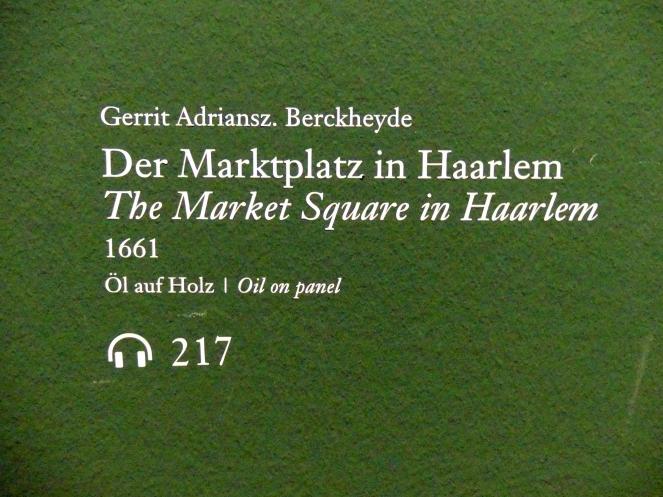 Gerrit Adriaenszoon Berckheyde (1661–1690), Der Marktplatz in Haarlem, Wien, Albertina, Ausstellung "Die fürstliche Sammlung Liechtenstein" vom 16.02.-10.06.2019, 1661, Bild 2/3