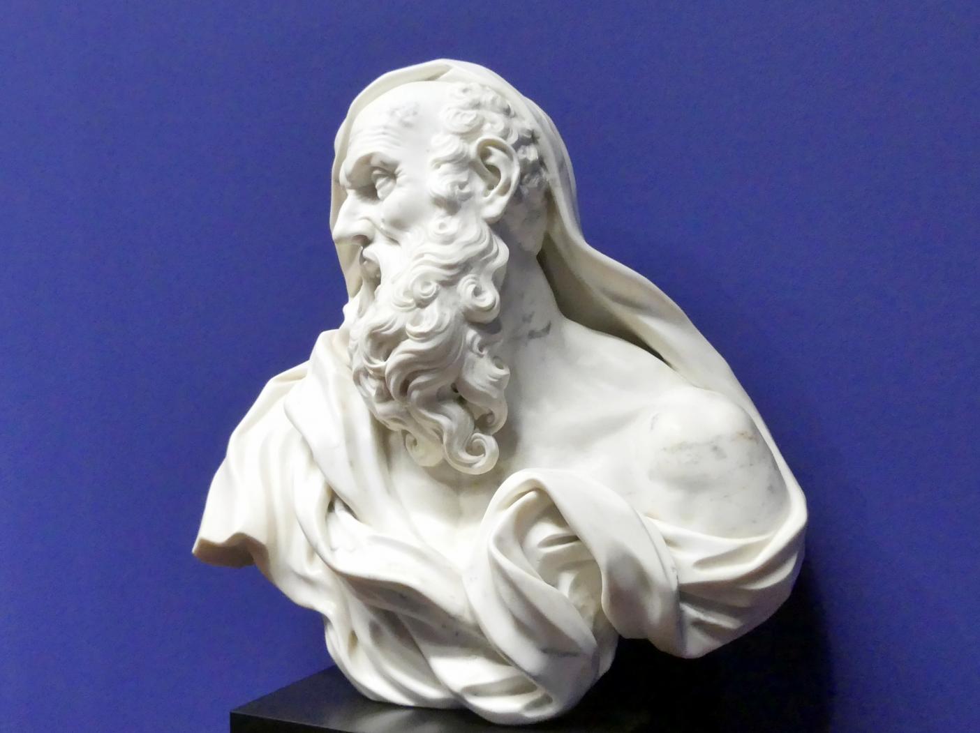 Giovanni Toschini (1716), Büste des Heraklit, Wien, Albertina, Ausstellung "Die fürstliche Sammlung Liechtenstein" vom 16.02.-10.06.2019, 1. Drittel 18. Jhd., Bild 3/6