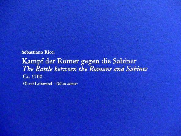 Sebastiano Ricci (1692–1733), Kampf der Römer gegen die Sabiner, Wien, Albertina, Ausstellung "Die fürstliche Sammlung Liechtenstein" vom 16.02.-10.06.2019, um 1700, Bild 2/2