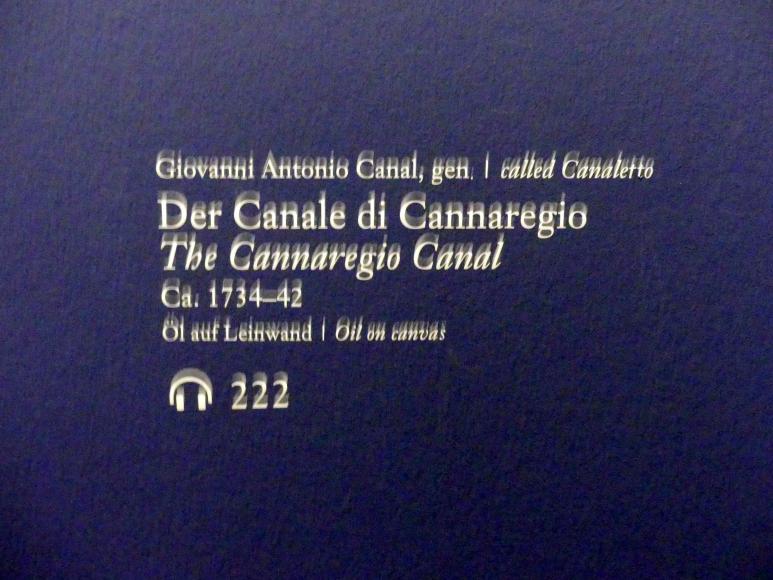 Giovanni Antonio Canal ("Canaletto") (1722–1765), Der Canale di Cannaregio, Wien, Albertina, Ausstellung "Die fürstliche Sammlung Liechtenstein" vom 16.02.-10.06.2019, um 1734–1742, Bild 2/2