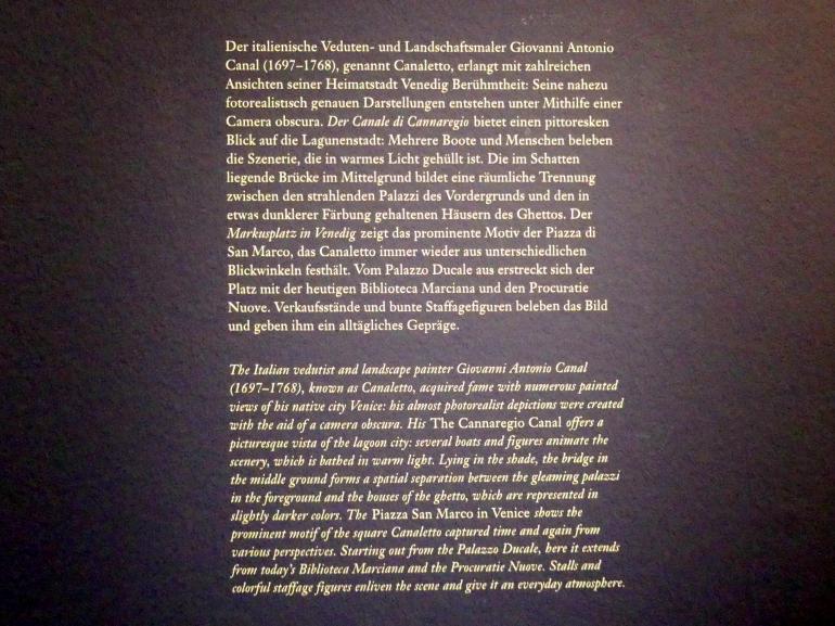Giovanni Antonio Canal ("Canaletto") (1722–1765), Der Markusplatz in Venedig, Wien, Albertina, Ausstellung "Die fürstliche Sammlung Liechtenstein" vom 16.02.-10.06.2019, vor 1723, Bild 3/3