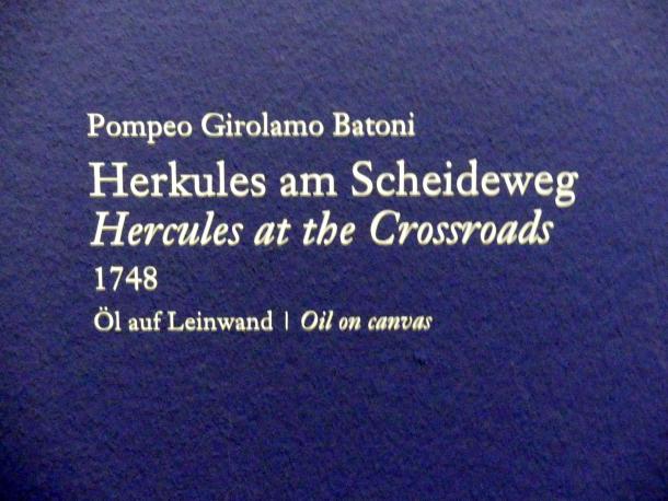 Pompeo Girolamo Batoni (1732–1785), Herkules am Scheideweg, Wien, Albertina, Ausstellung "Die fürstliche Sammlung Liechtenstein" vom 16.02.-10.06.2019, 1748, Bild 2/3