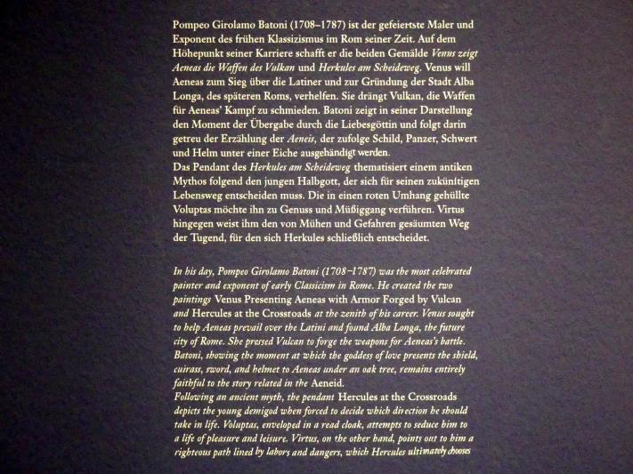 Pompeo Girolamo Batoni (1732–1785), Herkules am Scheideweg, Wien, Albertina, Ausstellung "Die fürstliche Sammlung Liechtenstein" vom 16.02.-10.06.2019, 1748, Bild 3/3