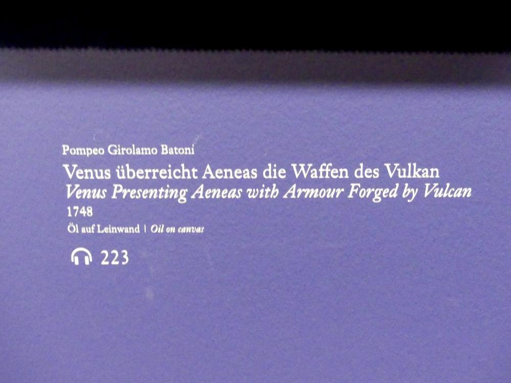 Pompeo Girolamo Batoni (1732–1785), Venus überreicht Aeneas die Waffen des Vulkan, Wien, Albertina, Ausstellung "Die fürstliche Sammlung Liechtenstein" vom 16.02.-10.06.2019, 1748, Bild 2/3