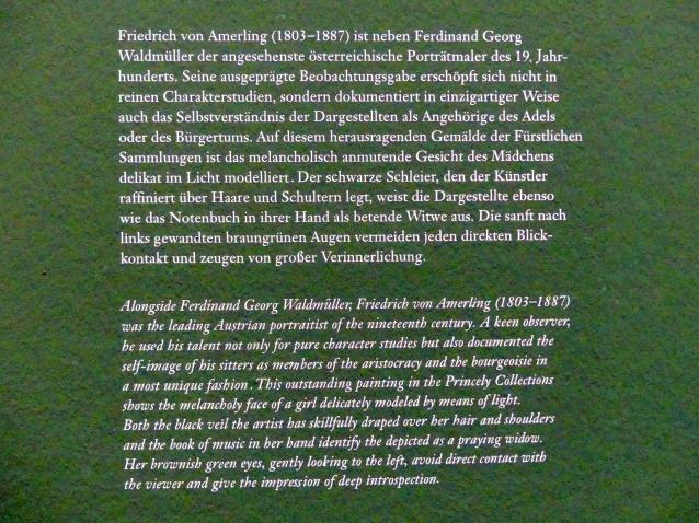 Friedrich von Amerling (1832–1843), In Träumen versunken, Wien, Albertina, Ausstellung "Die fürstliche Sammlung Liechtenstein" vom 16.02.-10.06.2019, um 1835, Bild 3/3