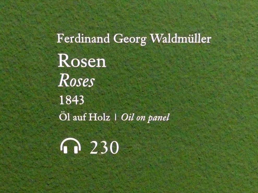 Ferdinand Georg Waldmüller (1819–1864), Rosen, Wien, Albertina, Ausstellung "Die fürstliche Sammlung Liechtenstein" vom 16.02.-10.06.2019, 1843, Bild 2/3