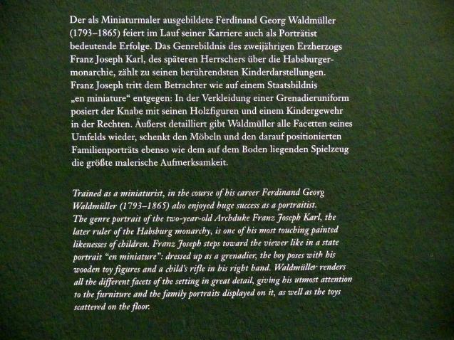 Ferdinand Georg Waldmüller (1819–1864), Der zukünftige Kaiser Franz Josef I. von Österreich, Wien, Albertina, Ausstellung "Die fürstliche Sammlung Liechtenstein" vom 16.02.-10.06.2019, 1832, Bild 3/3