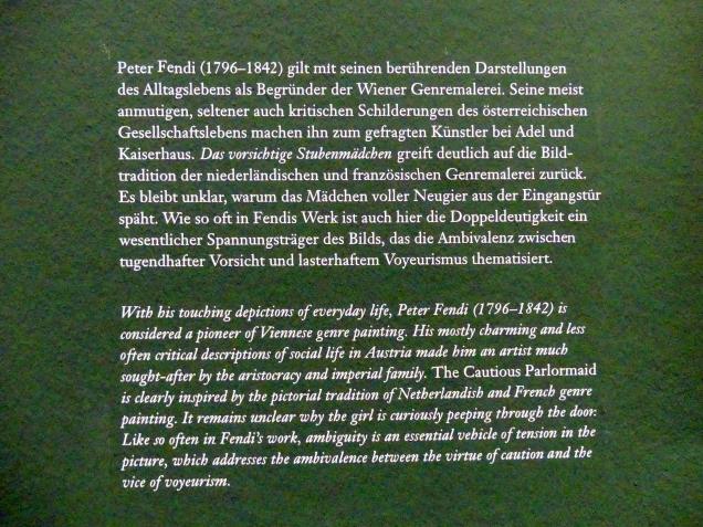 Peter Fendi (1831–1842), Das vorsichtige Stubenmädchen, Wien, Albertina, Ausstellung "Die fürstliche Sammlung Liechtenstein" vom 16.02.-10.06.2019, 1834, Bild 3/3