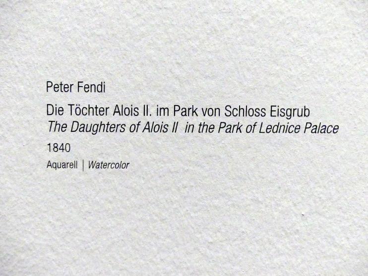 Peter Fendi (1831–1842), Die Töchter Alois II. im Park von Schloss Eisgrub, Wien, Albertina, Ausstellung "Rudolf von Alt und seine Zeit" vom 16.02.-10.06.2019, Die neue Intimität, 1840, Bild 2/2