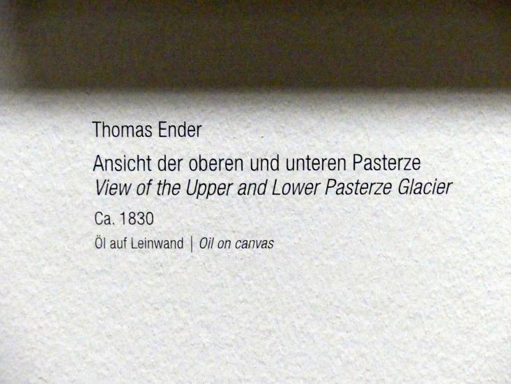 Thomas Ender (1830–1858), Ansicht der oberen und unteren Pasterze, Wien, Albertina, Ausstellung "Rudolf von Alt und seine Zeit" vom 16.02.-10.06.2019, Alpine Welten, um 1830, Bild 2/2