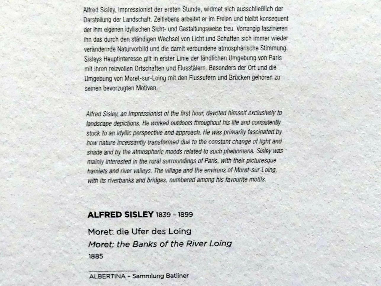 Alfred Sisley (1872–1896), Moret: die Ufer des Loing, Wien, Albertina, Sammlung Batliner, Saal 1, 1885, Bild 2/2
