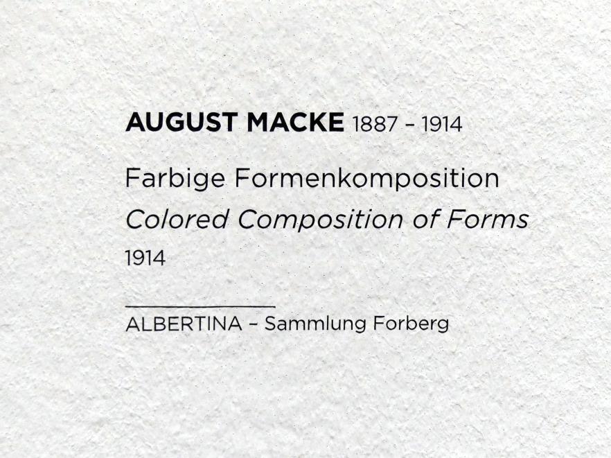 August Macke (1907–1914), Farbige Formenkomposition, Wien, Albertina, Sammlung Batliner, Saal 2, 1914, Bild 2/2