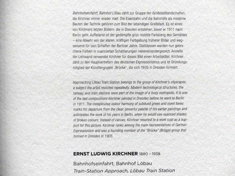 Ernst Ludwig Kirchner (1904–1933), Bahnhofseinfahrt, Bahnhof Löbau, Wien, Albertina, Sammlung Batliner, Saal 3, 1911, Bild 2/2