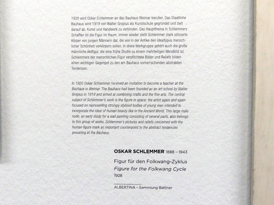 Oskar Schlemmer (1919–1937), Figur für den Folkwang-Zyklus, Wien, Albertina, Sammlung Batliner, Saal 4, 1928, Bild 2/2