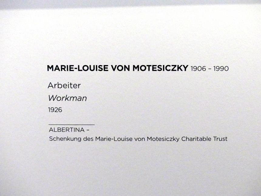 Marie-Louise von Motesiczky (1925–1980), Arbeiter, Wien, Albertina, Sammlung Batliner, Saal 4, 1926, Bild 2/2
