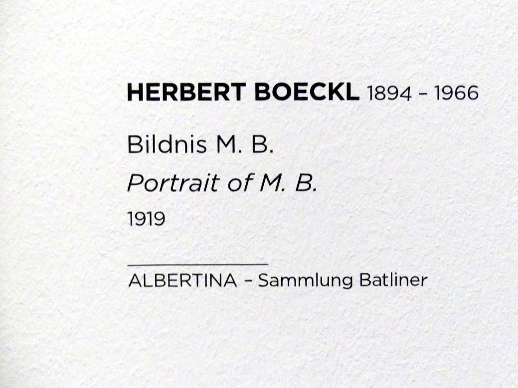 Herbert Boeckl (1919–1948), Bildnis M. B., Wien, Albertina, Sammlung Batliner, Saal 4, 1919, Bild 2/2