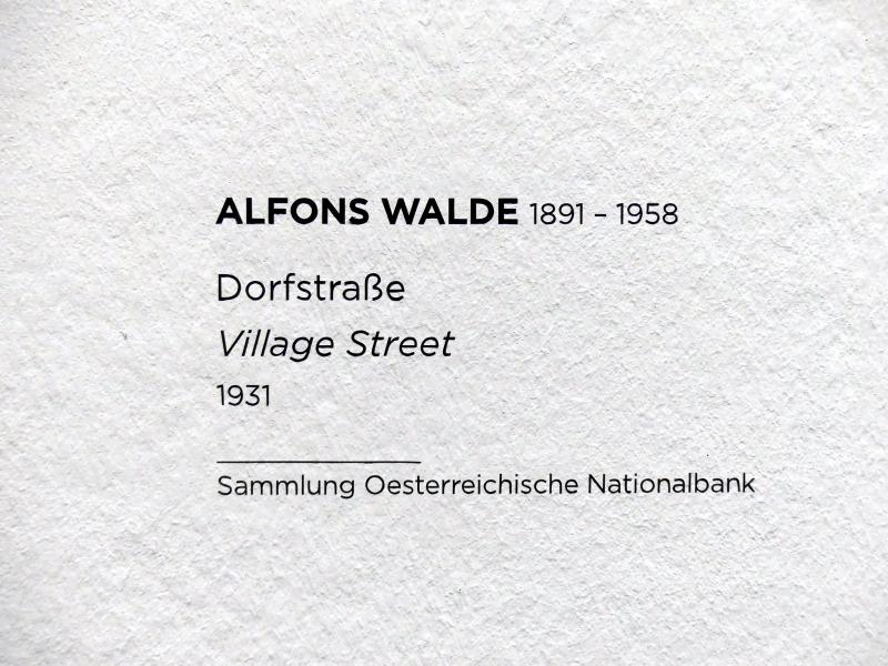 Alfons Walde (1913–1933), Dorfstraße, Wien, Albertina, Sammlung Batliner, Saal 4, 1931, Bild 2/2