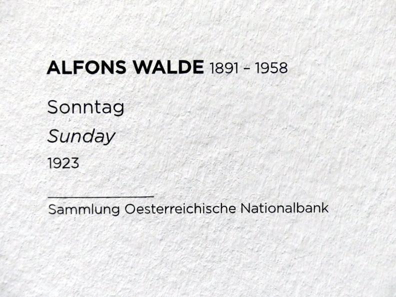 Alfons Walde (1913–1933), Sonntag, Wien, Albertina, Sammlung Batliner, Saal 4, 1923, Bild 2/2