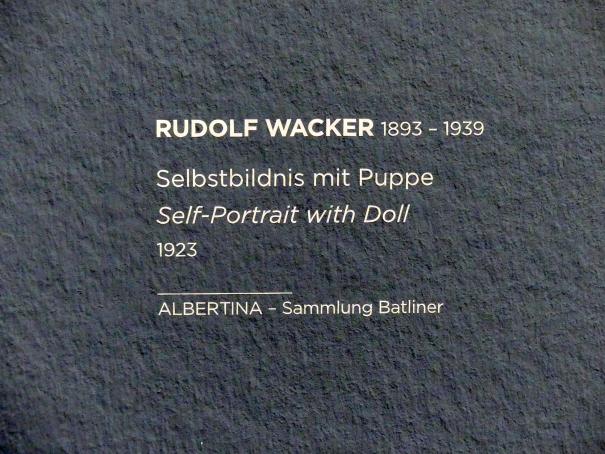 Rudolf Wacker (1923–1935), Selbstbildnis mit Puppe, Wien, Albertina, Sammlung Batliner, Saal 5, 1923, Bild 2/2