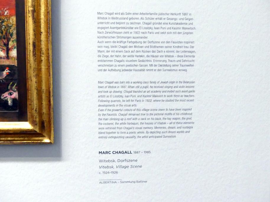 Marc Chagall (1910–1972), Witebsk, Dorfszene, Wien, Albertina, Sammlung Batliner, Saal 6, um 1924–1926, Bild 2/2