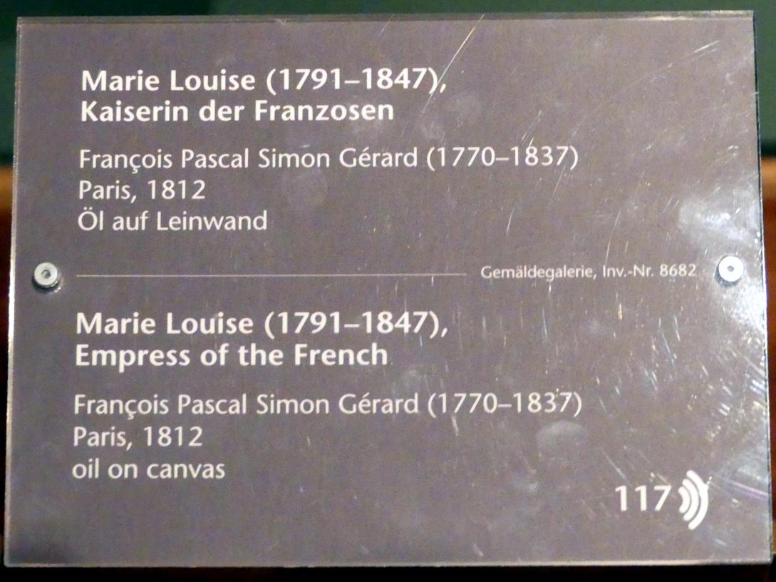 François Gérard (1794–1824), Marie Louise (1791-1847), Kaiserin der Franzosen, Wien, Kunsthistorisches Museum, Weltliche und Geistliche Schatzkammer, 1812, Bild 4/4