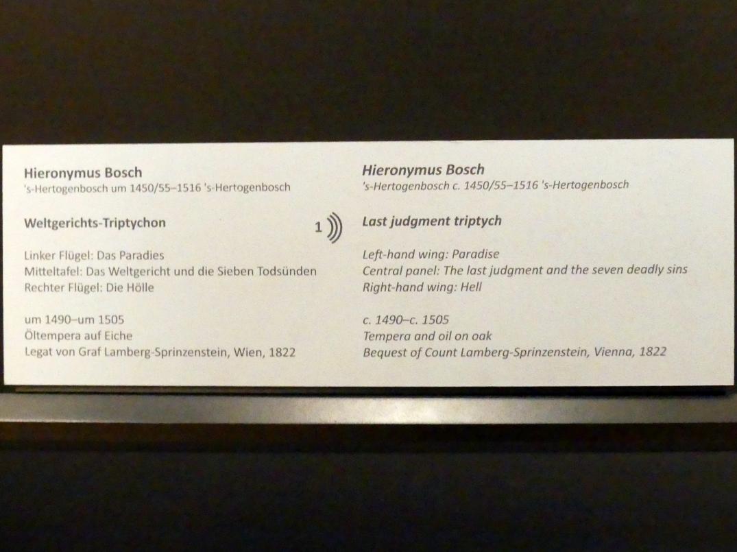 Hieronymus Bosch (1475–1510), Weltgerichts-Triptychon, Wien, Akademie der bildenden Künste, um 1490–1505, Bild 41/41