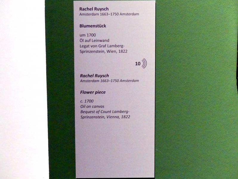 Rachel Ruysch (1682–1716), Blumenstück, Wien, Akademie der bildenden Künste, um 1700, Bild 2/2