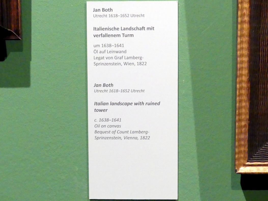 Jan Both (1639–1647), Italienische Landschaft mit verfallenem Turm, Wien, Akademie der bildenden Künste, um 1638–1641, Bild 2/2
