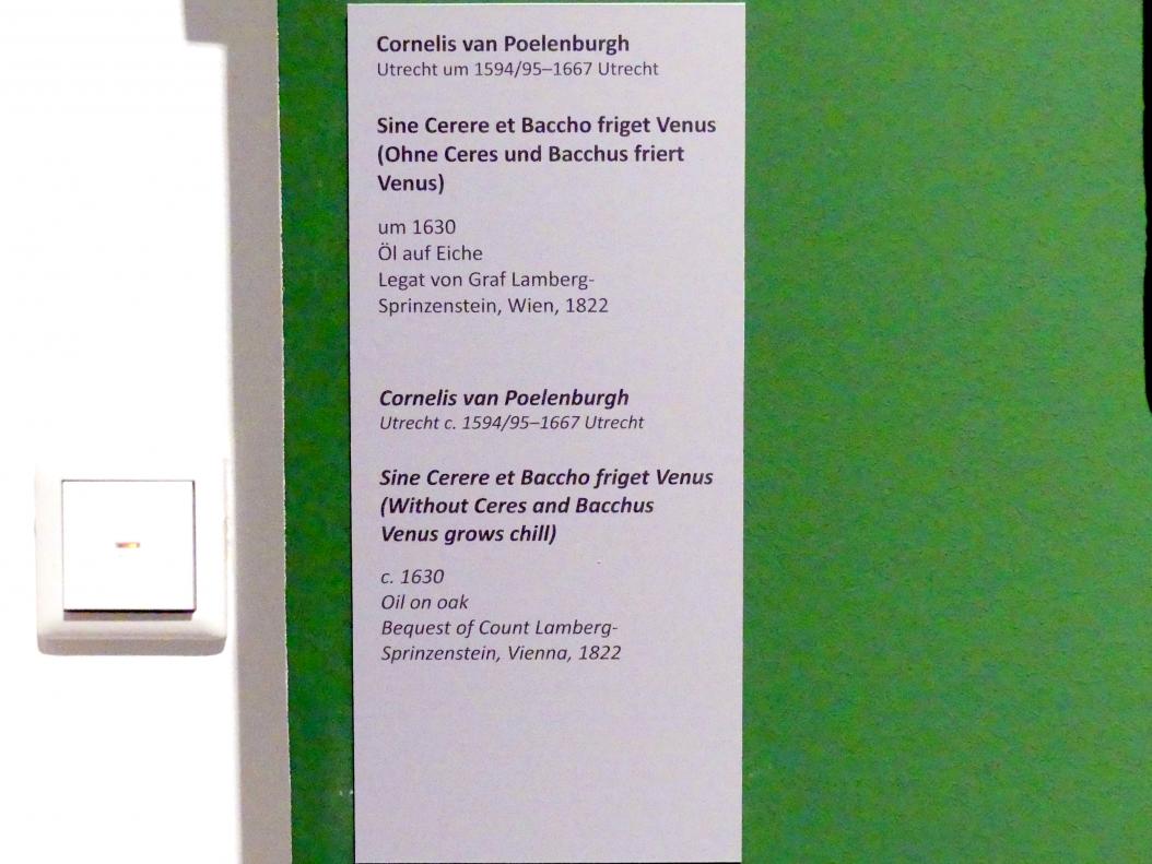 Cornelis van Poelenburgh (1620–1646), Sine Cerere et Baccho friget Venus (Ohne Ceres und Bacchus friert Venus), Wien, Akademie der bildenden Künste, um 1630, Bild 2/2