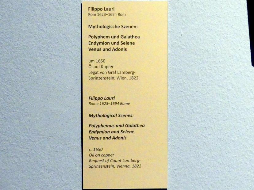 Filippo Lauri (1650–1671), Endymion und Selene, Wien, Akademie der bildenden Künste, um 1650, Bild 2/2