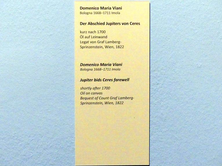 Domenico Maria Viani (1701), Der Abschied Jupiters von Ceres, Wien, Akademie der bildenden Künste, nach 1700, Bild 2/2