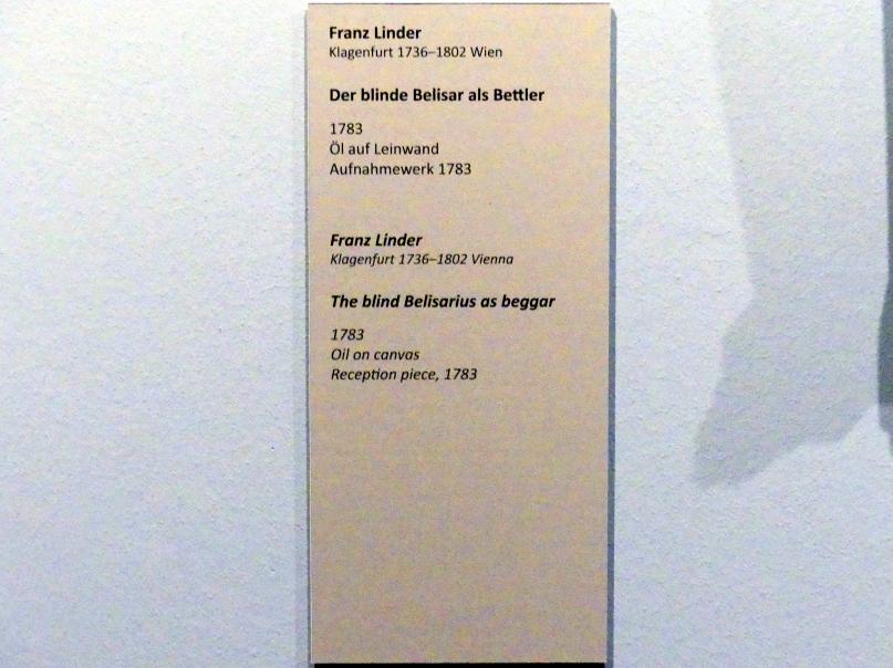 Franz Linder (1783), Der blinde Belisar als Bettler, Wien, Akademie der bildenden Künste, 1783, Bild 2/2