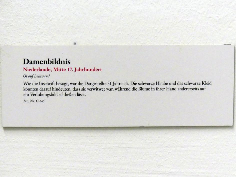 Damenbildnis, Linz, Oberösterreichisches Landesmuseum, Welt der Männer - Welt der Frauen, Mitte 17. Jhd., Bild 2/2