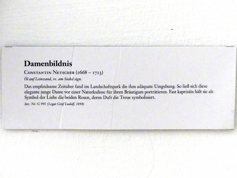 Constantijn Netscher (Undatiert), Damenbildnis, Linz, Oberösterreichisches Landesmuseum, Welt der Männer - Welt der Frauen, Undatiert, Bild 2/2