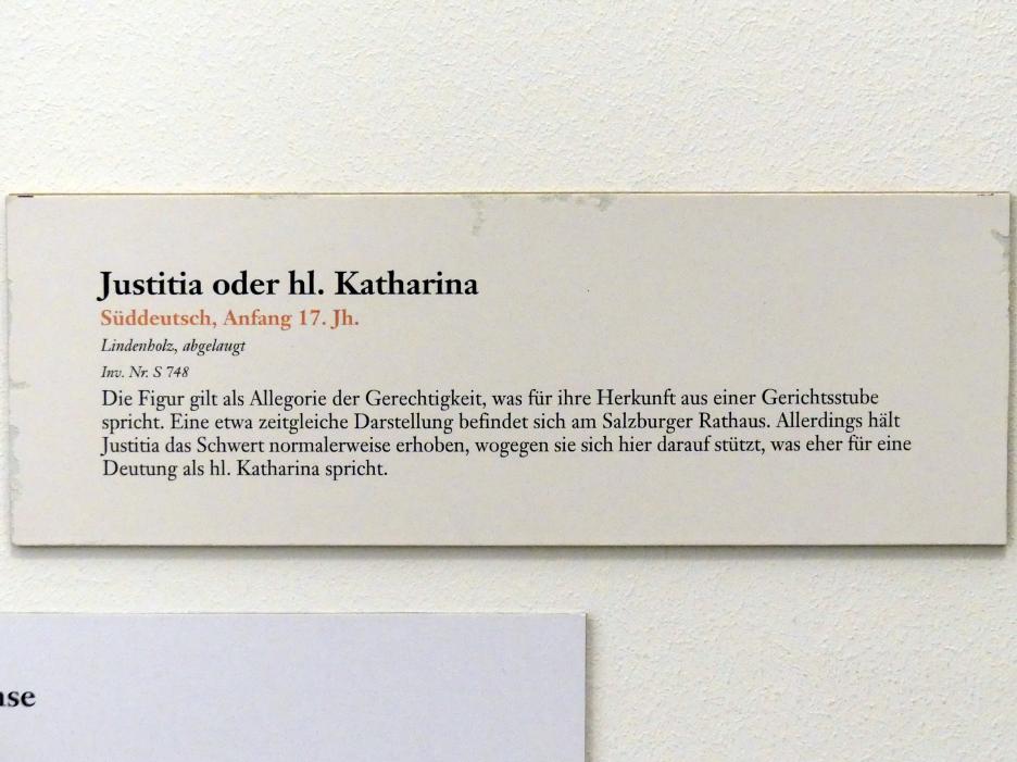 Justitia oder hl. Katharina, Linz, Oberösterreichisches Landesmuseum, Renaissance und Manierismus, Beginn 17. Jhd., Bild 5/5
