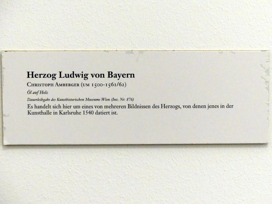 Christoph Amberger (1525–1552), Herzog Ludwig von Bayern, Linz, Oberösterreichisches Landesmuseum, Renaissance und Manierismus, um 1540, Bild 2/2