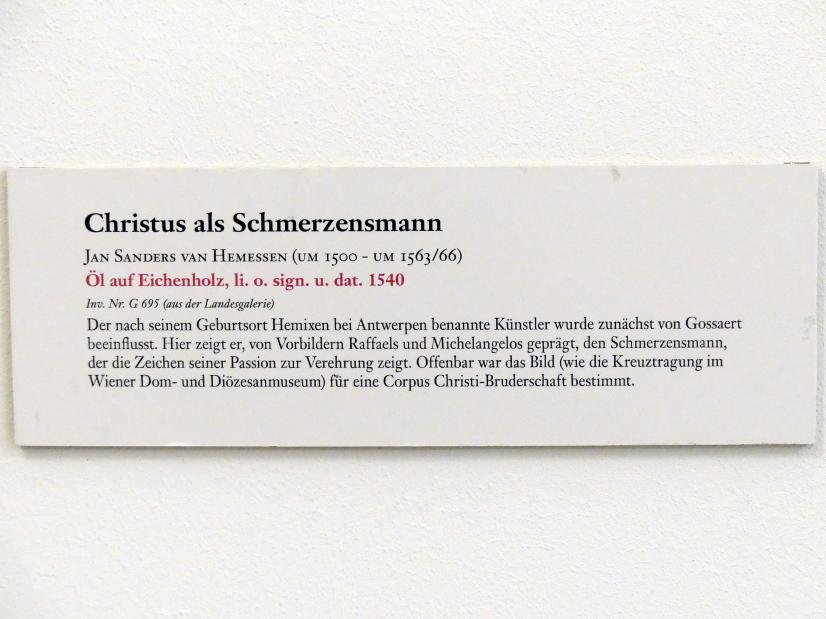 Jan Sanders van Hemessen (1530–1555), Christus als Schmerzensmann, Linz, Oberösterreichisches Landesmuseum, Renaissance und Manierismus, 1540, Bild 2/2
