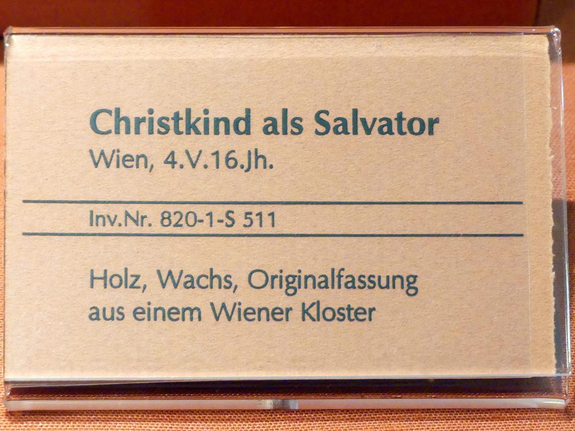 Christkind als Salvator, Linz, Oberösterreichisches Landesmuseum, Renaissance und Manierismus, Letztes Viertel 16. Jhd., Bild 2/2